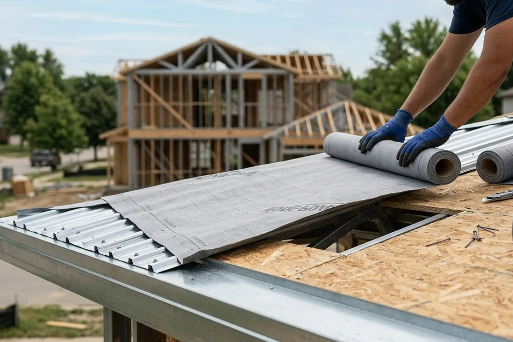 Steel Roof Underlayment in use: Roofing Underlayment Materials