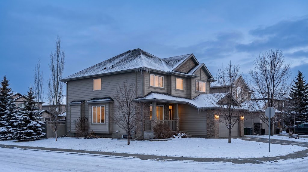 Canadian house roof with light snow
